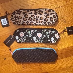 Pencil, pen/makeup pouches WILL SELL TOGETHER, OR SEPARATELY.